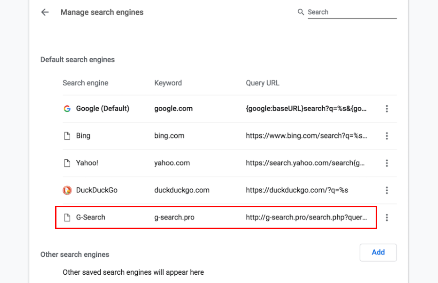 How to remove G-search.pro (Mac) - BugsFighter