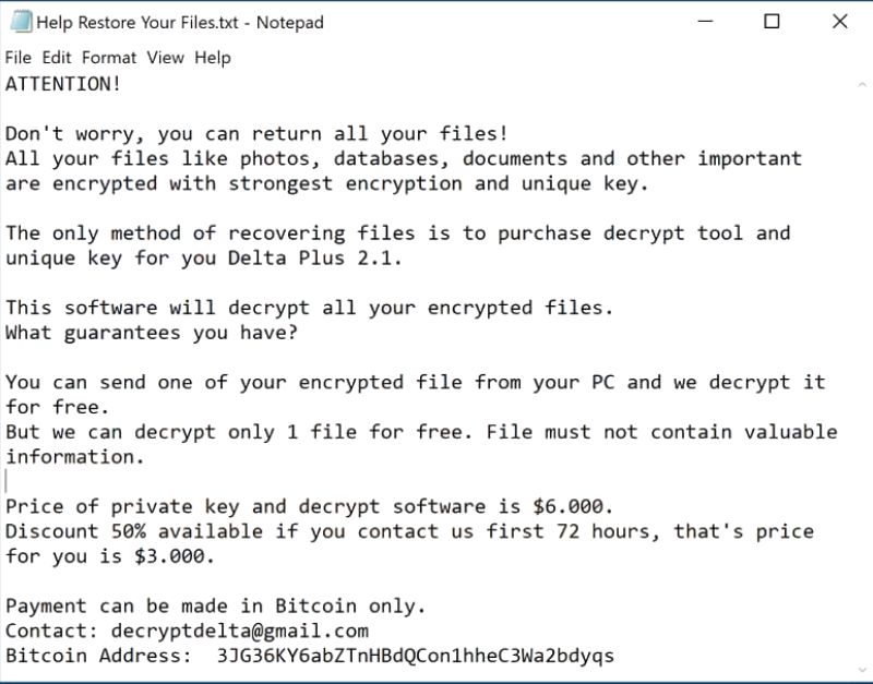 How to remove Delta Plus Ransomware and decrypt .delta files - BugsFighter